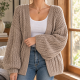 Eleanora-Jane Chunky Knit Cardigan - Camel