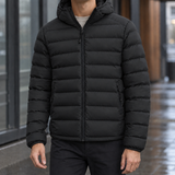 Hudson Hooded Puffer Jacket - Black
