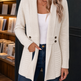 Maia-Rae Ribbed Cardigan - Ivory