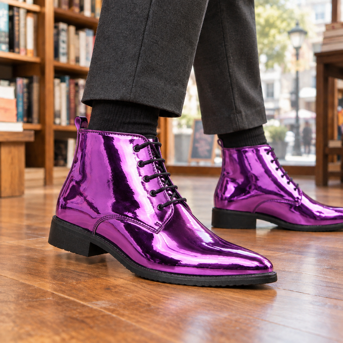 Pignatelli-Rimini Patent Boots - Purple