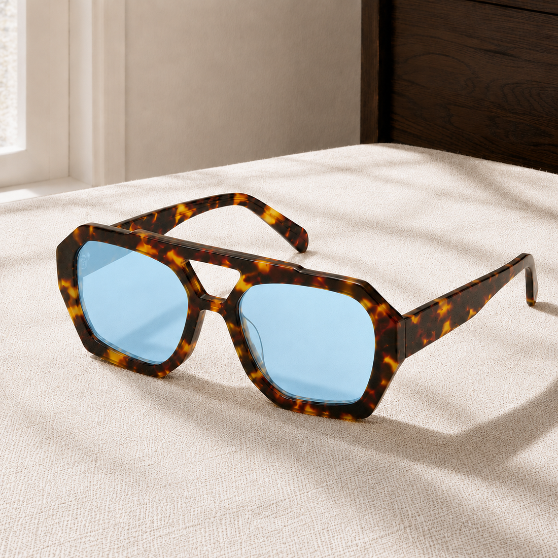 Octavian Retro Sunglasses - Sky Blue