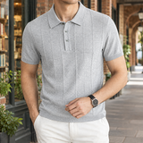 Florian Ribbed Polo - Silver Moon Gray