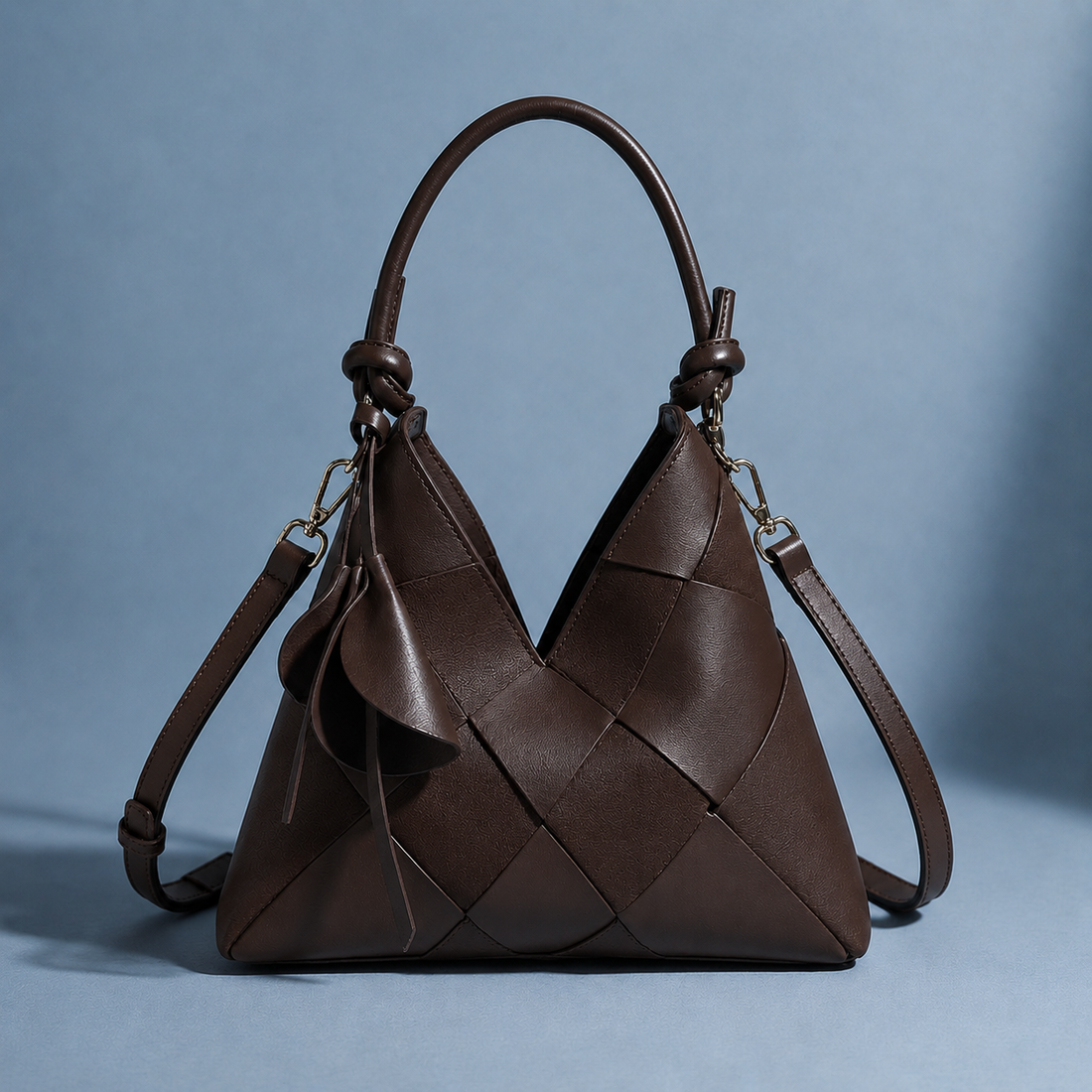 Benedetti Woven Shoulder Bag - Espresso Brown