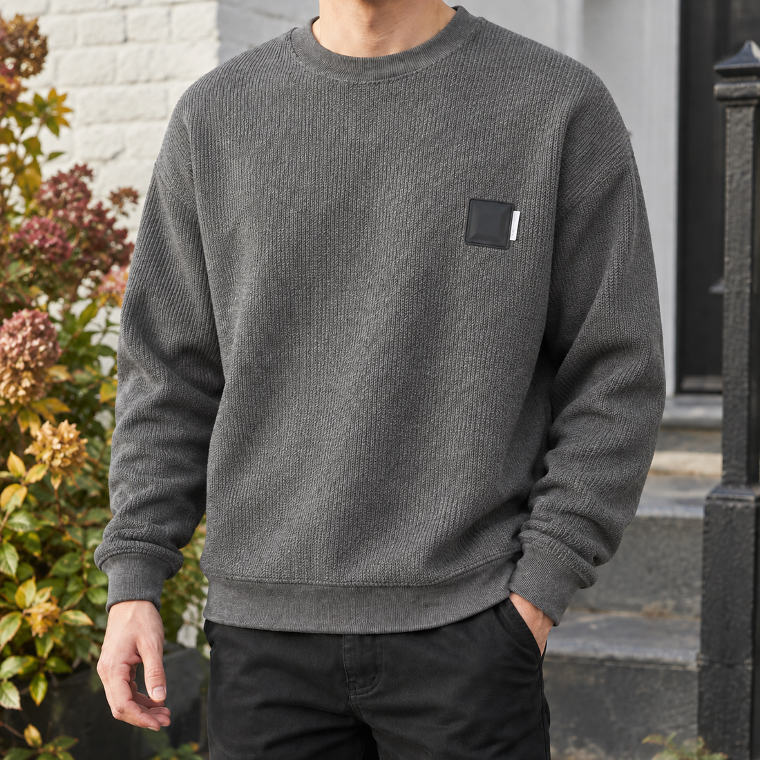 Sigmund Textured Sweater - Dark Gray