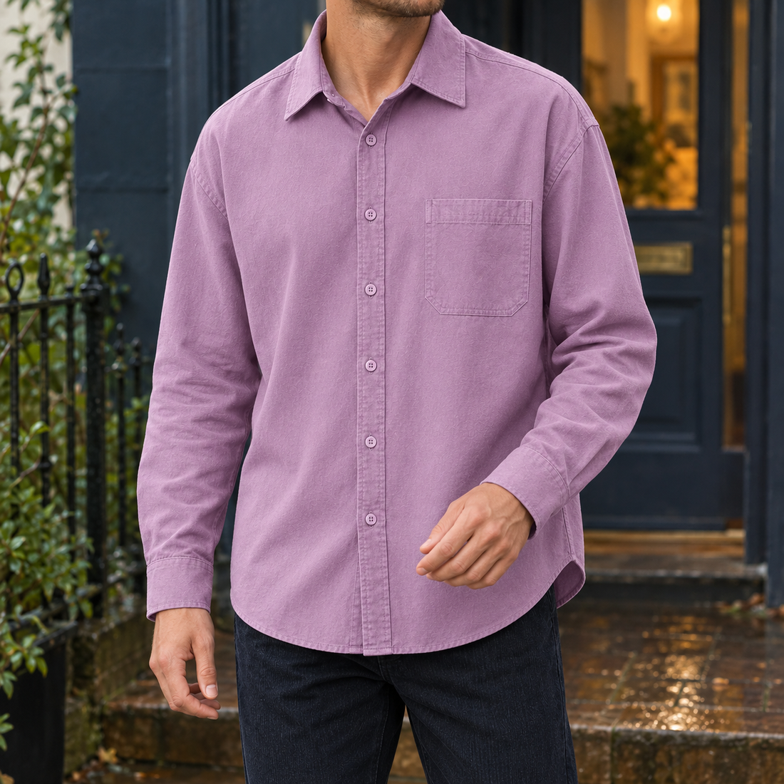 Oliver Pocket Shirt - Taro Purple
