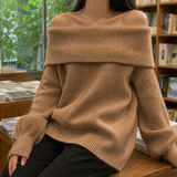 Mercedes Off-Shoulder Sweater - Khaki