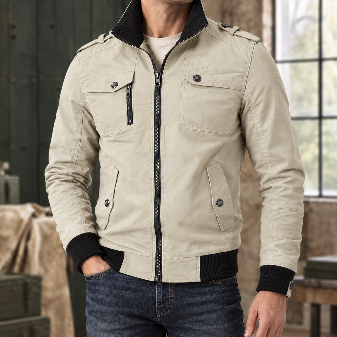 Sullivan Utility Jacket - Beige