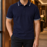 Knox Tipped Polo - Navy Blue