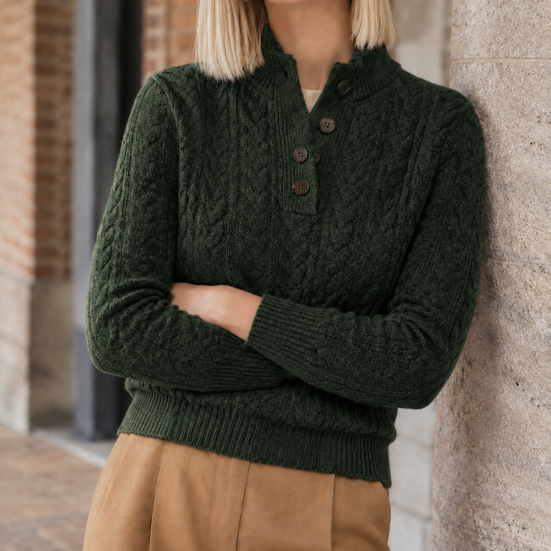 Anouk-Claire Cashmere Sweater - Olive