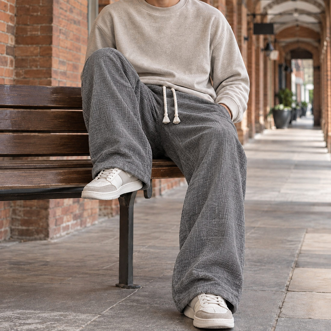 Hudson Wide Leg Pants - Gray