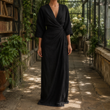 Valentina-Louise Wrap Maxi Dress - Black