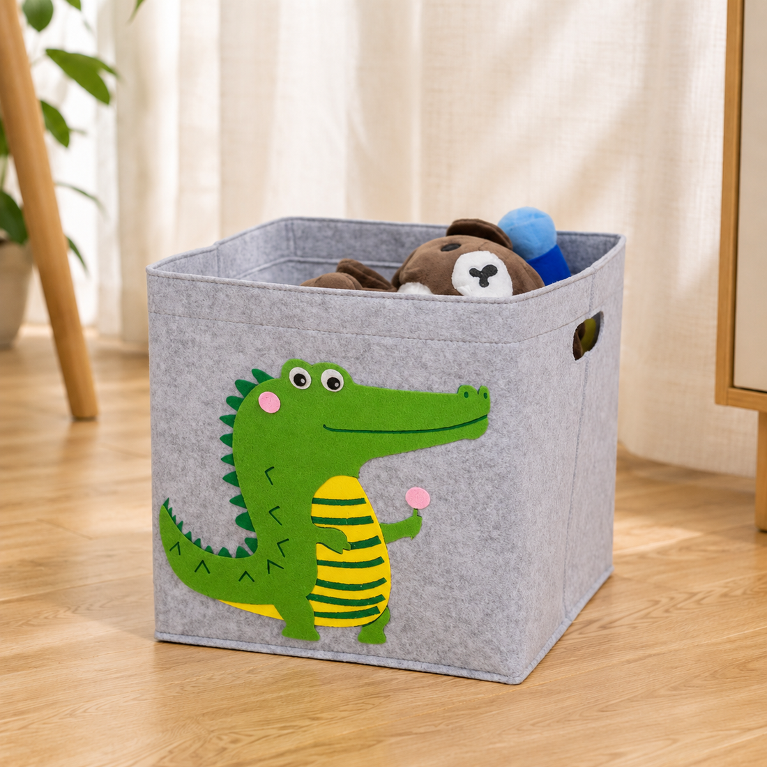 Carter Felt Storage Basket - Crocodile