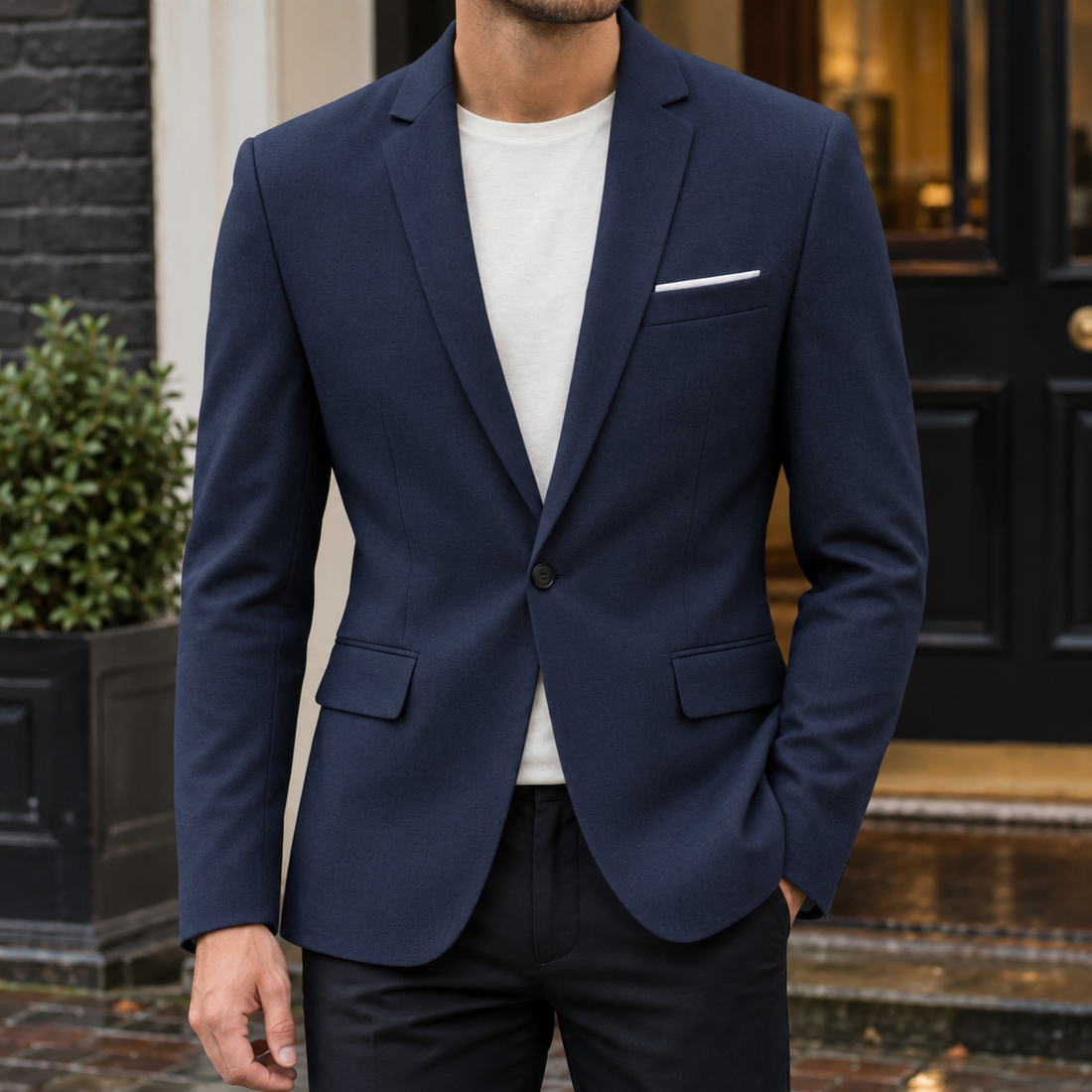 Austin Tailored Blazer - Navy Blue