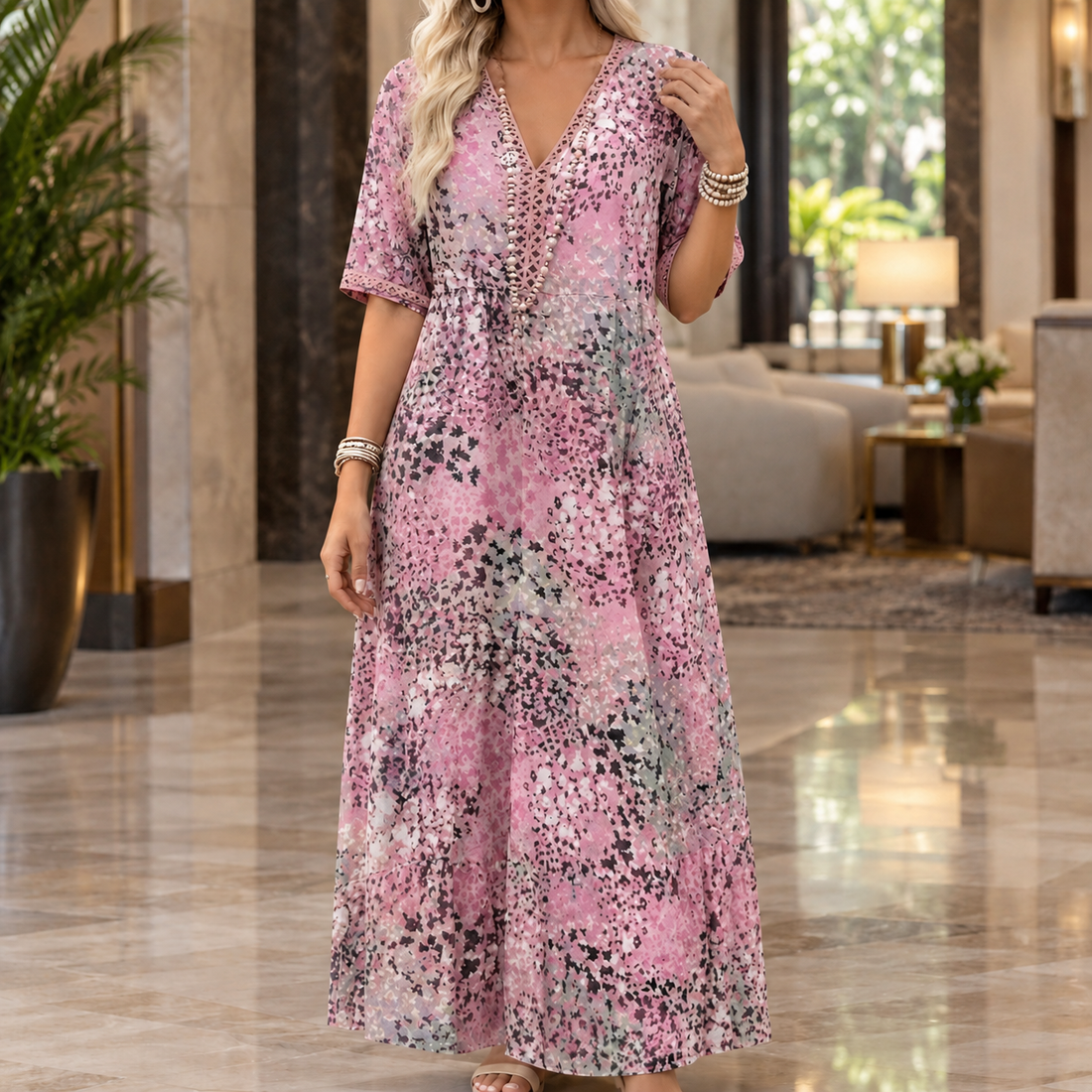 Leonie-Hope Relaxed Midi Dress - Pink