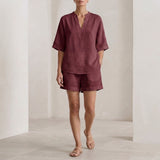 Alessia Relaxed Set - Burgundy