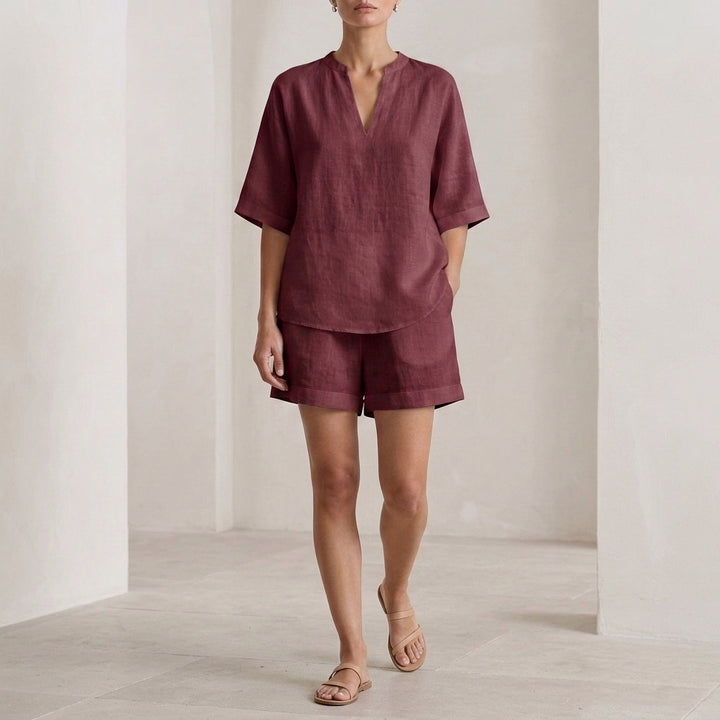 Alessia Relaxed Set - Burgundy