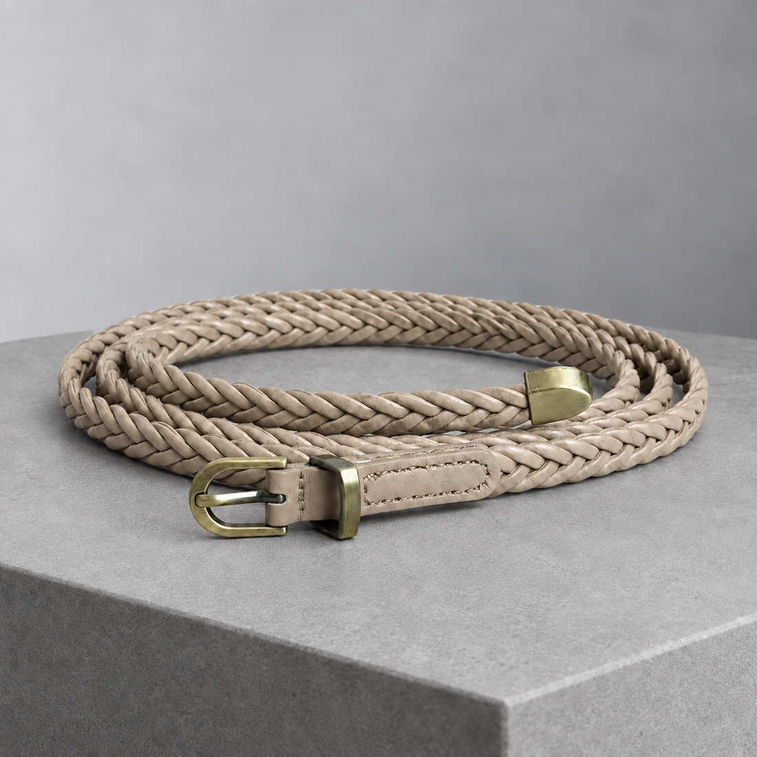 Bertani Braided Belt - Khaki