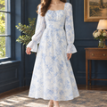 White Blue Toile