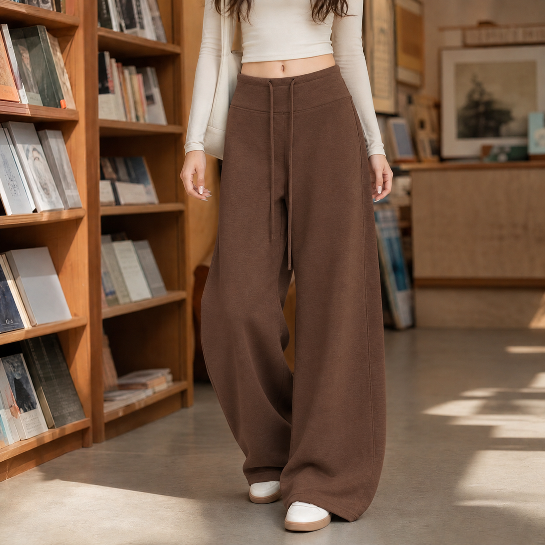 Tessa-Faye Wide-Leg Pants - Coffee Brown