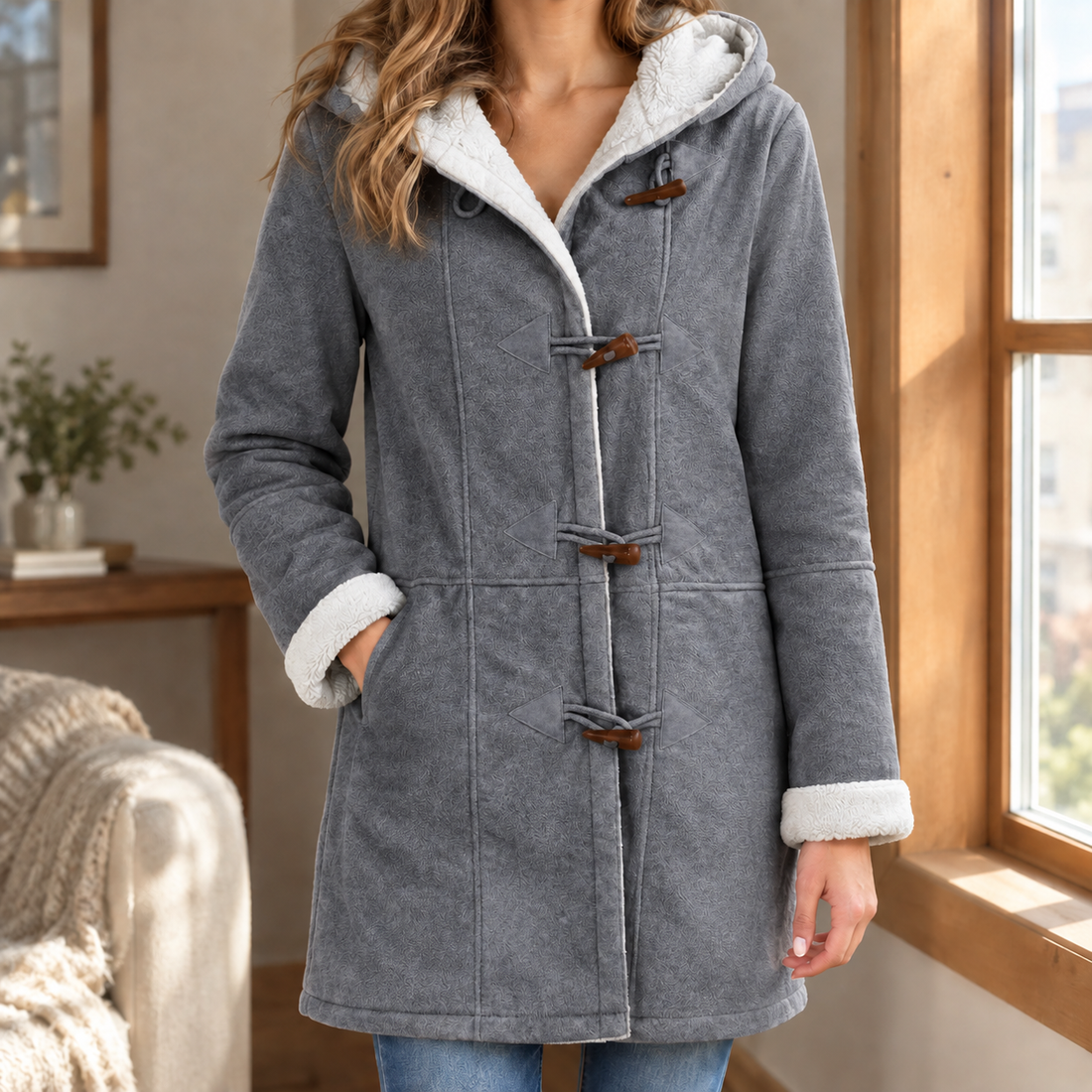 Antonia-Jade Toggle Jacket - Gray