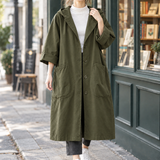Fenella-Mae Hooded Coat - Military Green