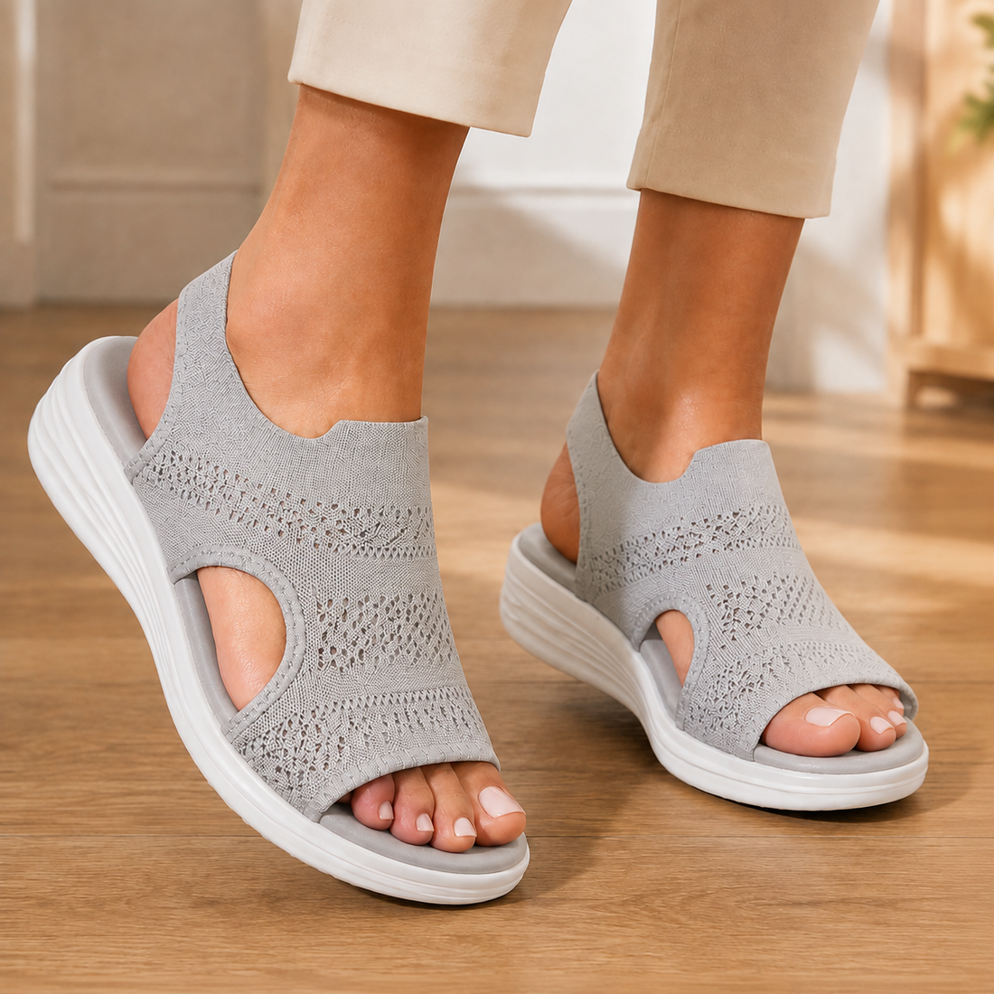 Fabbri Platform Sandals - Gray