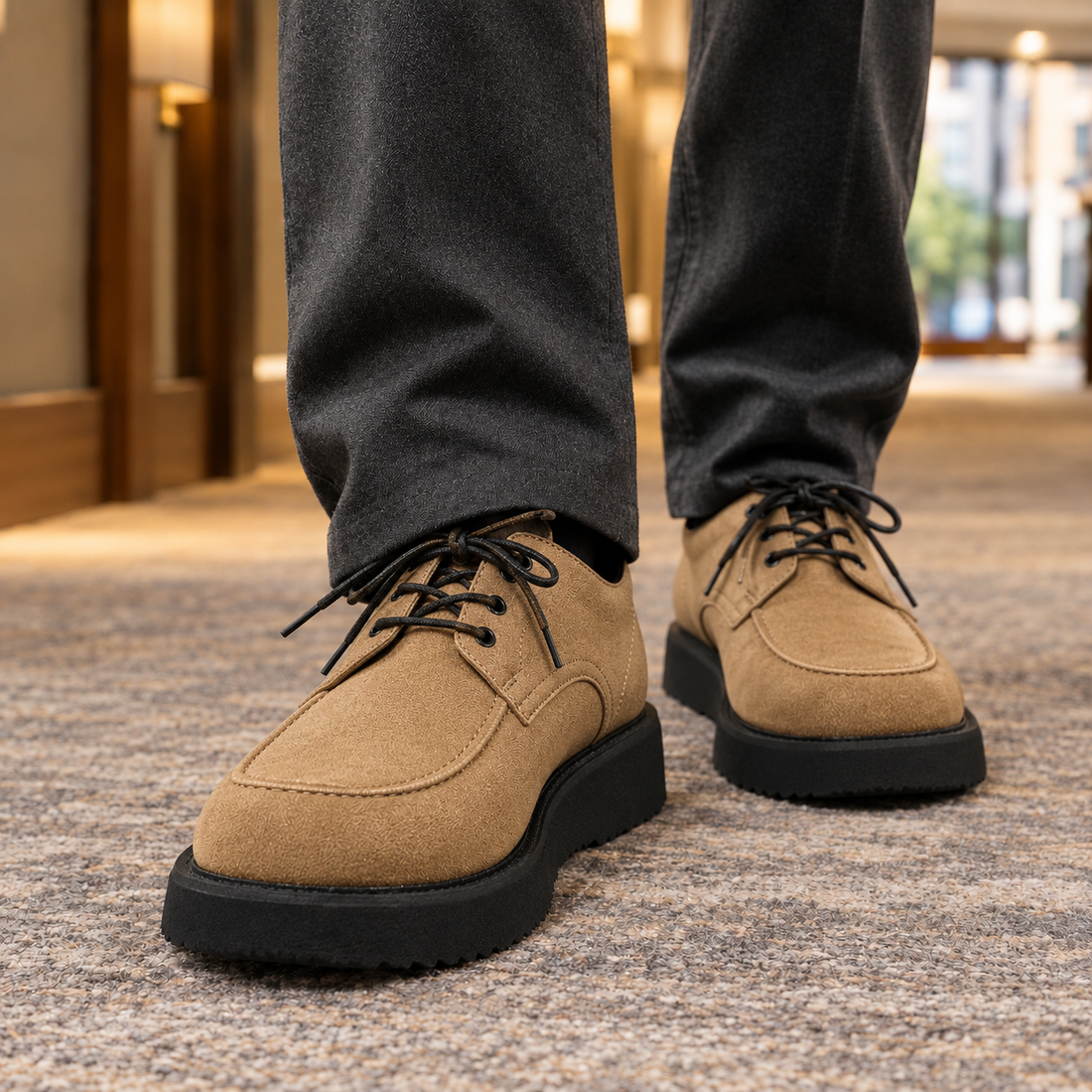 Loreto-Rimini Platform Derby Shoes - Deep Khaki