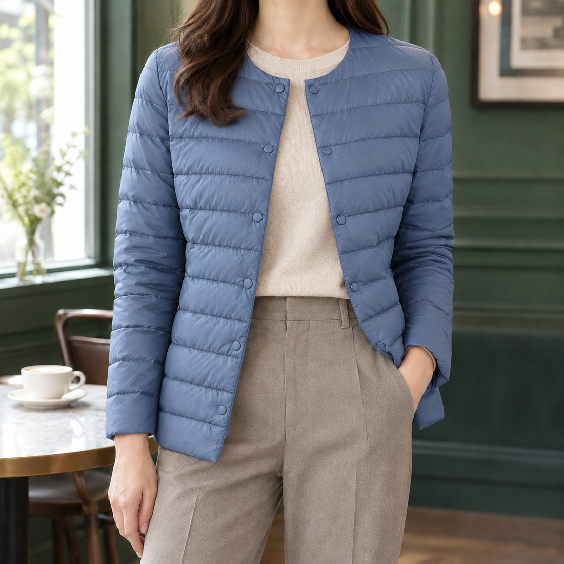 Amabel Quilted Jacket - Haze Blue