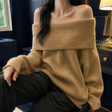 Aubrey Off-Shoulder Sweater - Khaki