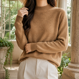 Griselda Mock Neck Sweater - Camel