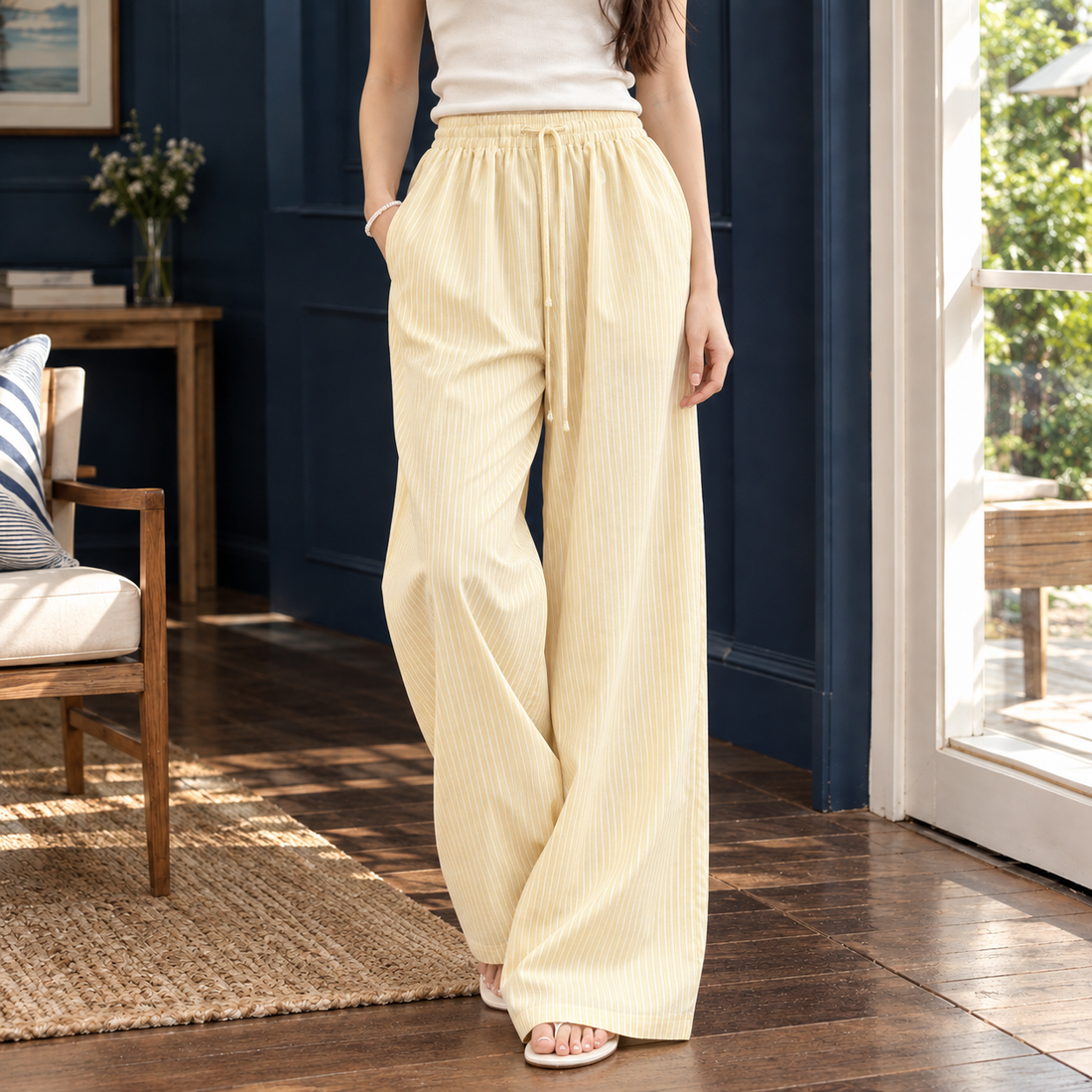 Mariella-Grace Wide-Leg Pants - Yellow