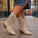 Soriano Leather Cowboy Boots - Khaki