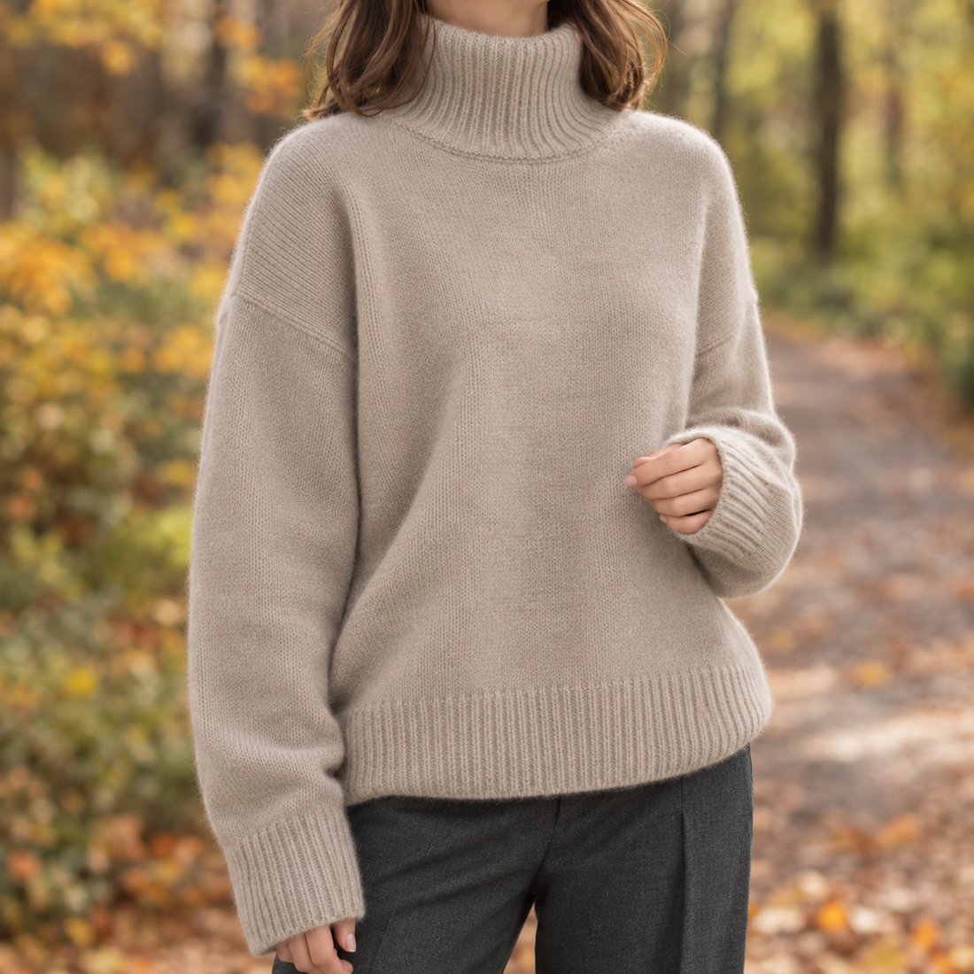 Brooke-Sage Turtleneck Sweater - As Pictured