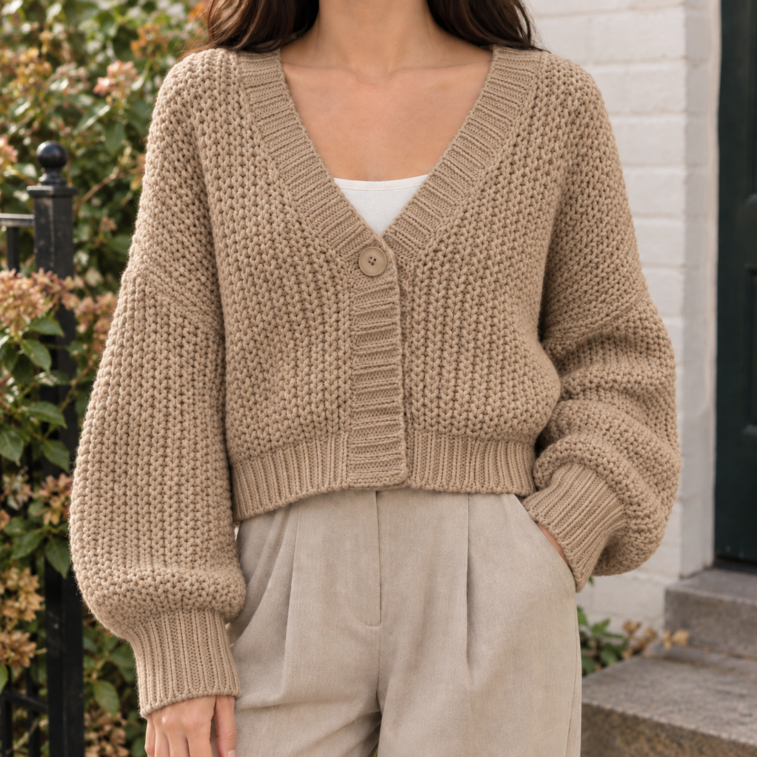 Hildegarde-Mae Chunky Cardigan - Khaki