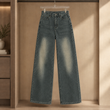 Perla-Rae Wide Leg Jeans - Charcoal Blue