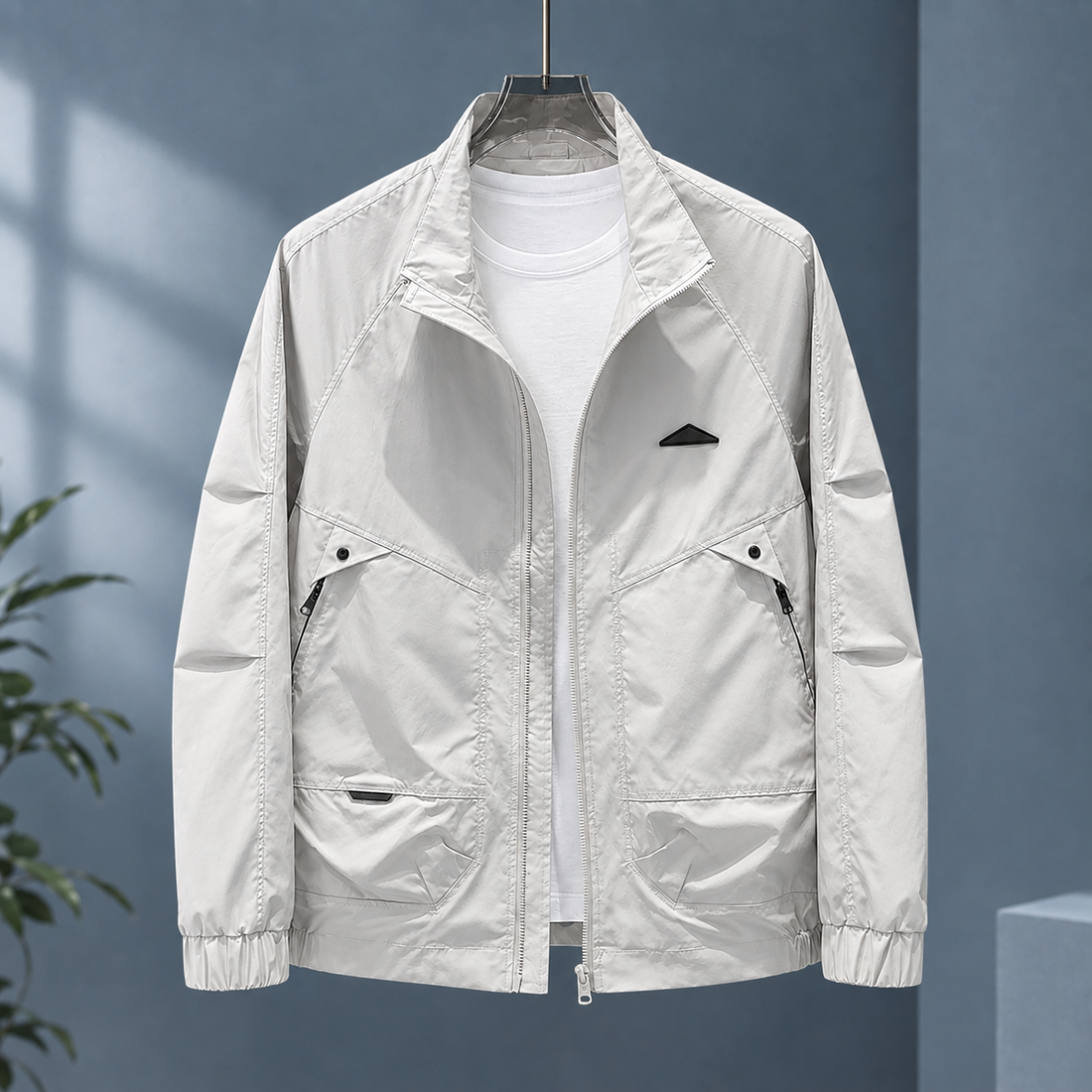 Sullivan Stand Collar Jacket - Light Gray