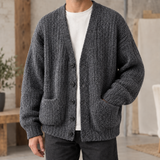 Wyatt Ribbed Cardigan - Dark Gray