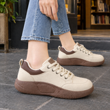 Loredan-Roma Platform Sneakers - Cream Coffee Brown