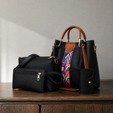 Arcuri Geo Handbag Set - Black