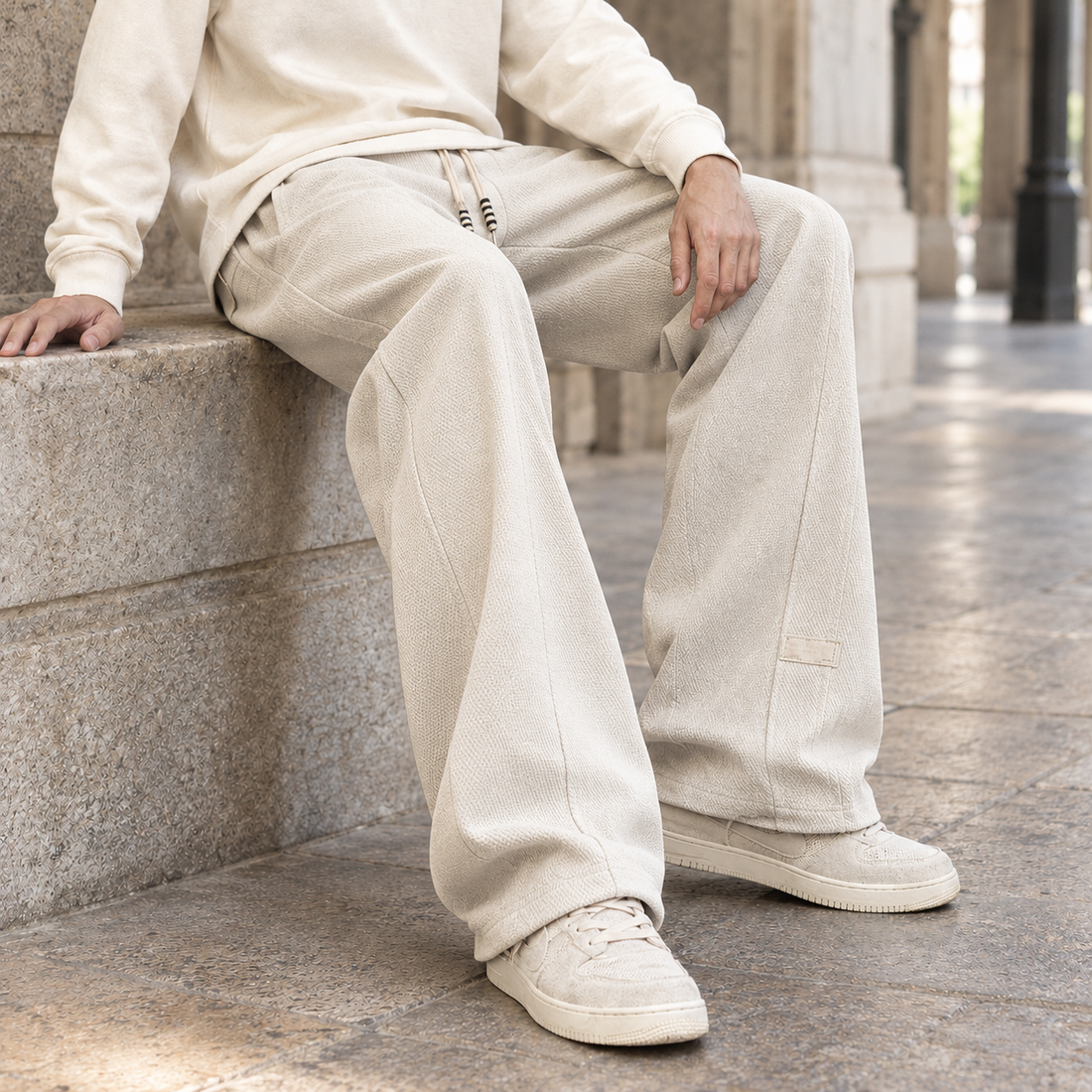 Carter Wide Leg Pants - Apricot
