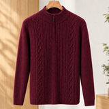 Austin Cable Knit Sweater - Wine Red