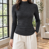 Philippa-Skye Mock Neck Sweater - Dark Gray