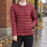 Oriane-Skye Quilted Jacket - Wine Red