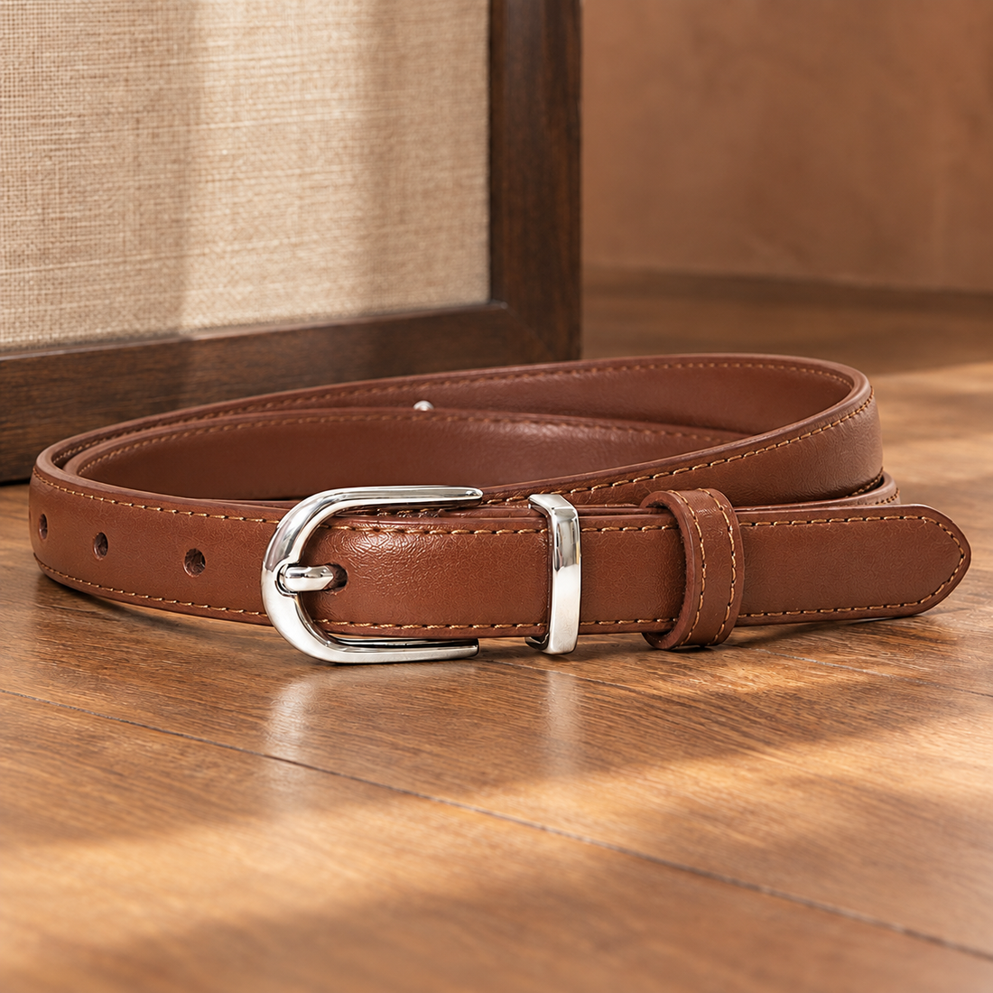 Ancona-Garda Leather Belt - Tan Brown