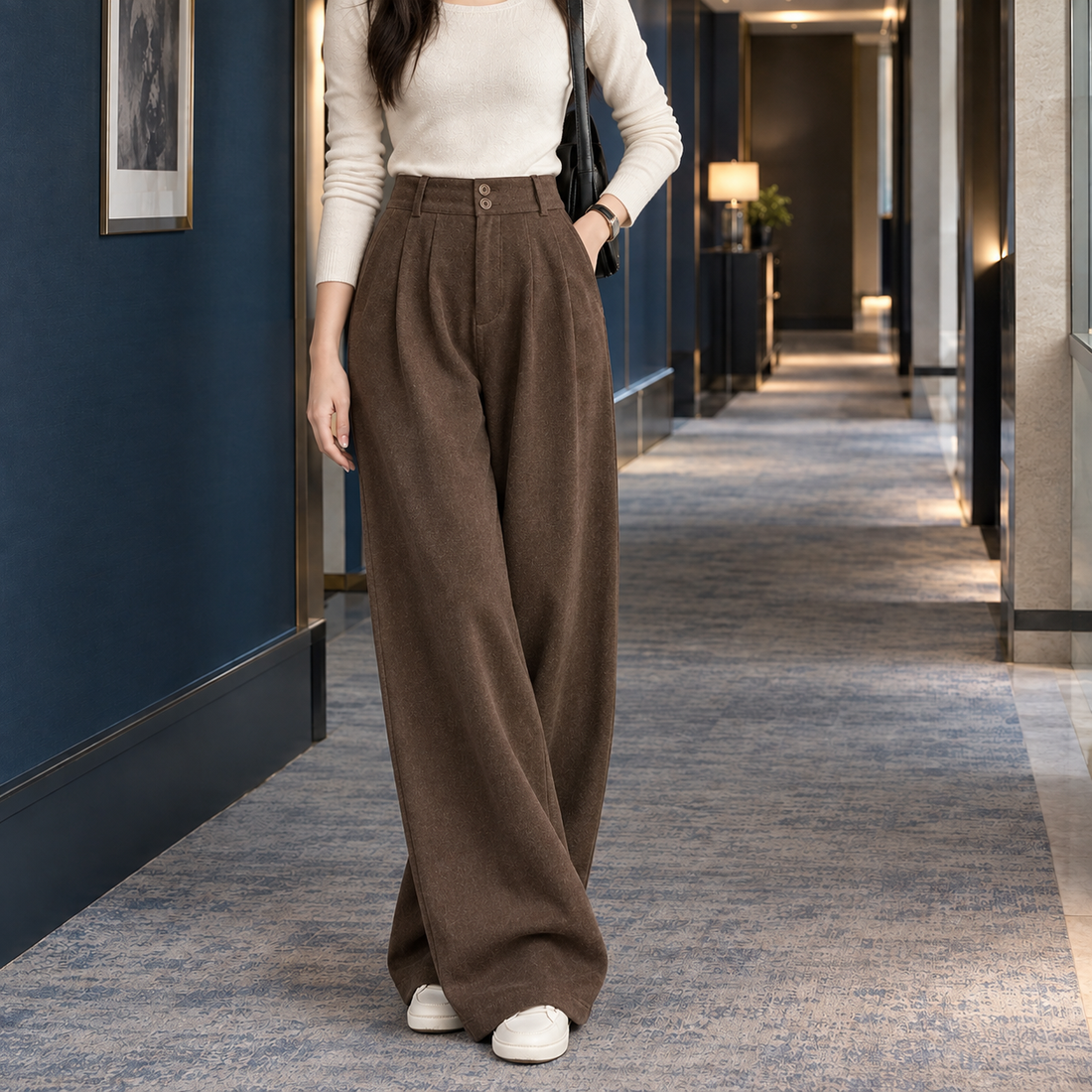 Tiffany-Belle Wide Leg Pants - Dark Coffee