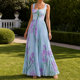 Orla-Grace Pleated Maxi Dress - Blue Purple