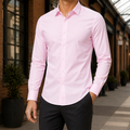 Long Sleeve Solid Color Shirt Pink