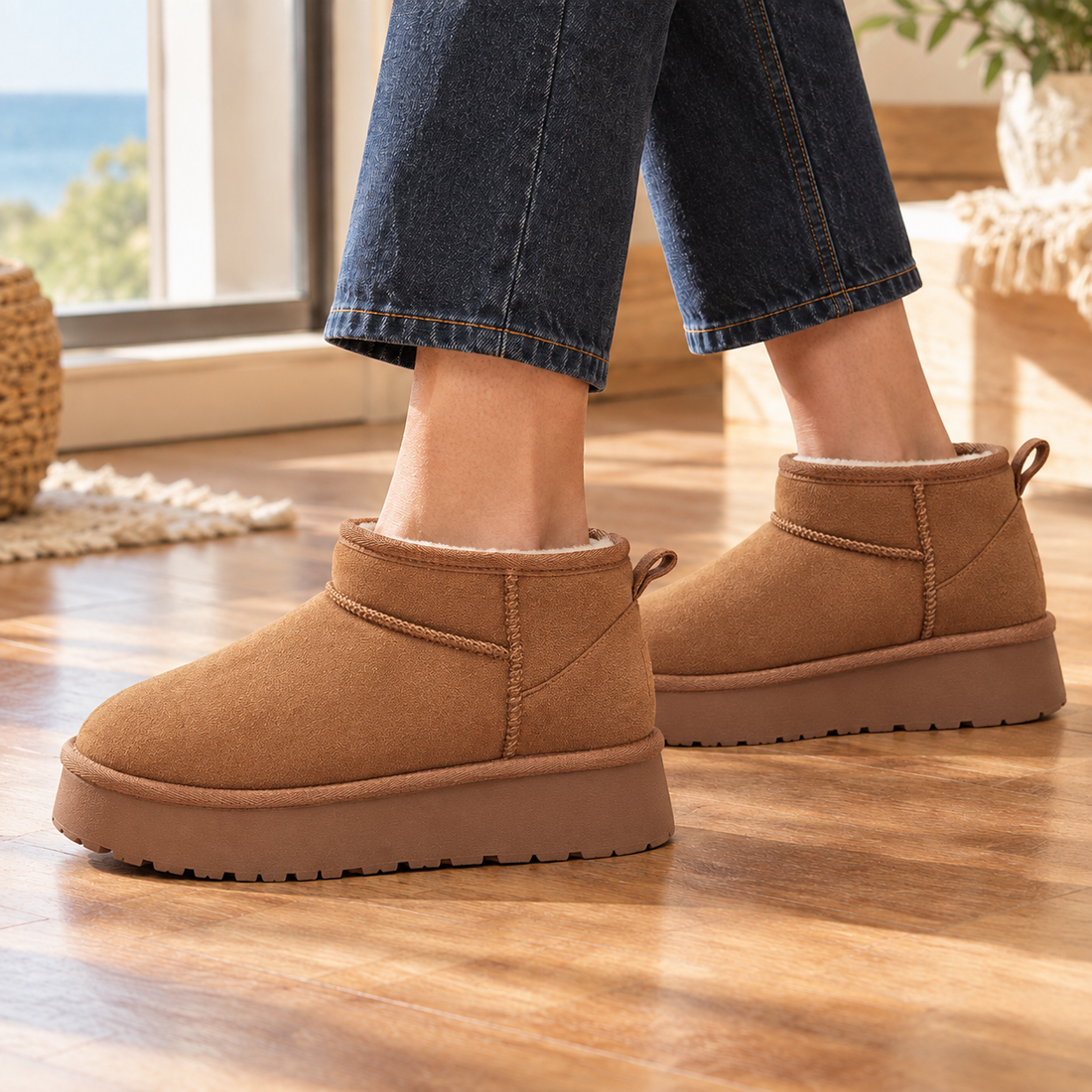 Accardi-Firenze Platform Boots - Brown