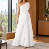 Thalia-Faye One-Shoulder Dress - White