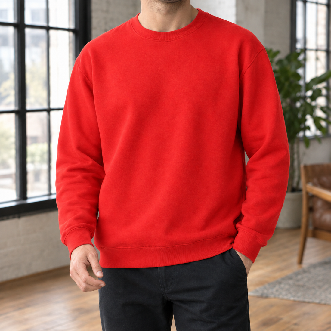 Dorian Crewneck Sweatshirt - Bright Red